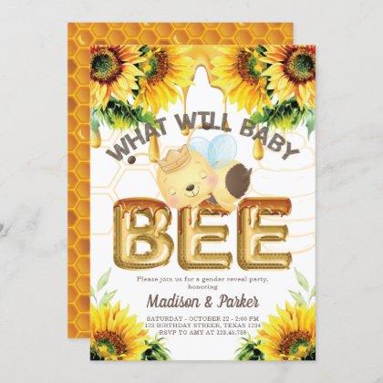 Honey Bee Gender Reveal What will baby bee Invitation