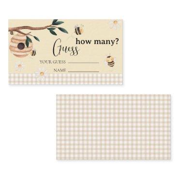Honey Bee Guess How Many Baby Shower Enclosure Card