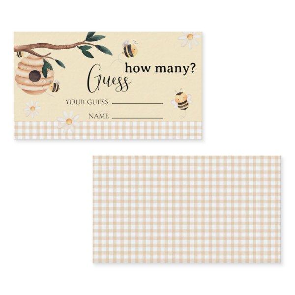 Honey Bee Guess How Many Baby Shower Enclosure Card