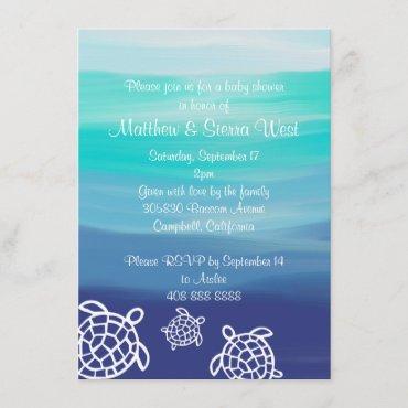 Honu Sea Turtles Couples Baby Shower Invitation