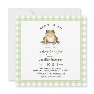Hop On Over Frog Baby Shower Square