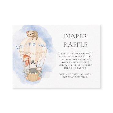 Hot Air Balloon Animals Watercolor Diaper Raffle Enclosure Card