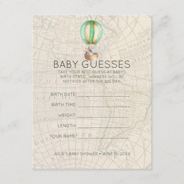 Hot Air Balloon | Baby Shower Guessing Game Enclosure Card
