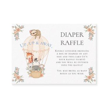 Hot Air Balloon Giraffe Zebra Sloth Diaper Raffle Enclosure Card
