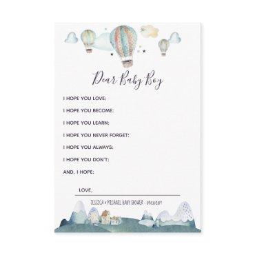 Hot Air Balloon Party Wishes for Baby Advice Card