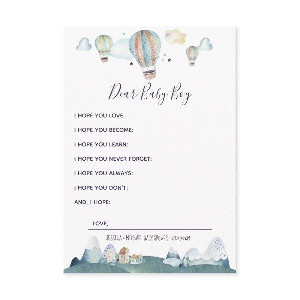 Hot Air Balloon Party Wishes for Baby Advice Card
