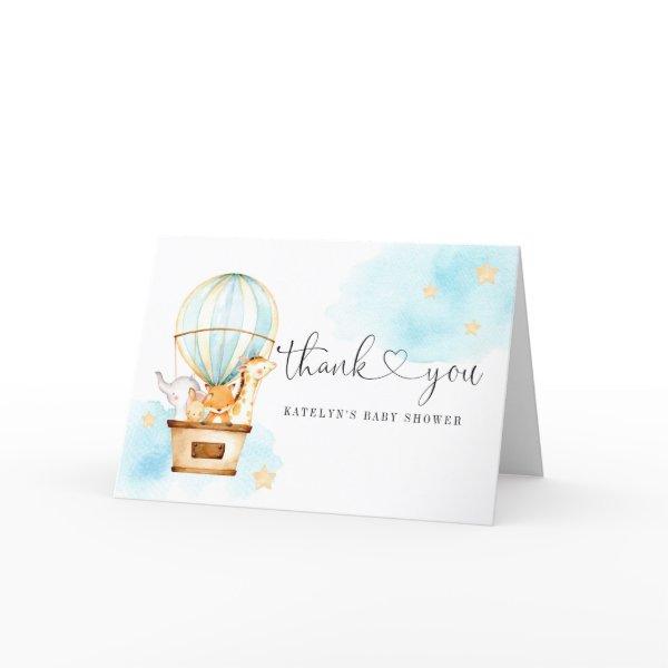 Hot Air Balloon Up Up and Away  Thank You Card