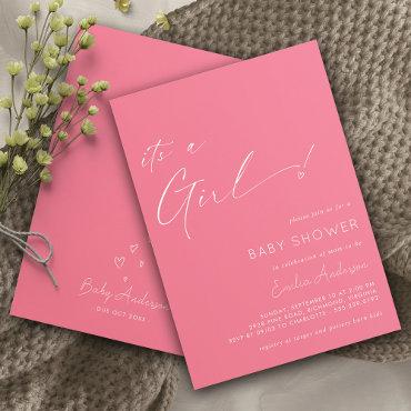 Hot Pink | Cute Heart It's a Girl