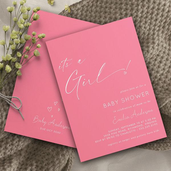 Hot Pink | Cute Heart It's a Girl