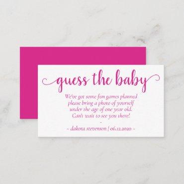 Hot Pink Shower | Bubblegum Photo Game Request Enclosure Card