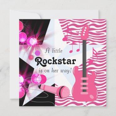 Hot Pink Zebra Rockstar Baby Girl Shower