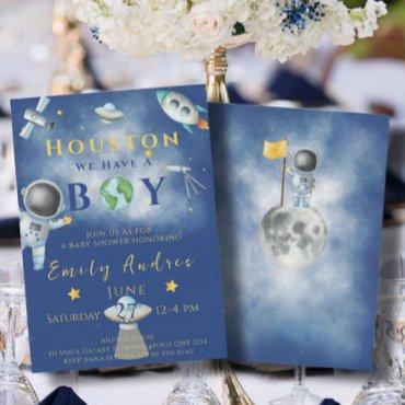 Houston We Have A Boy baby shower Space Astronaut