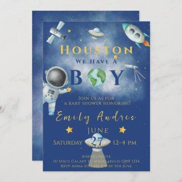 Houston We Have A Boy baby shower Space Astronaut