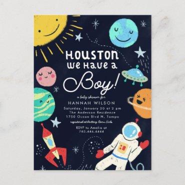 Houston We Have A Boy Space  Postcard