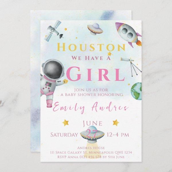 Houston We Have A Girl baby shower Space Astronaut