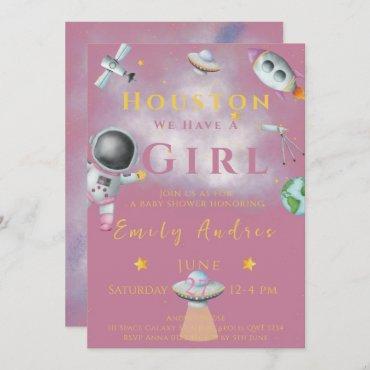 Houston We Have A Girl baby shower Space Astronaut