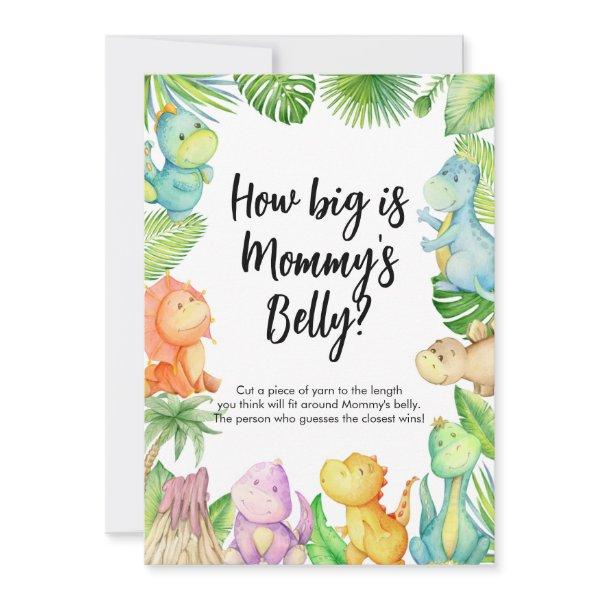 How Big Is Mommy's Belly Dinosaur Baby Shower Card