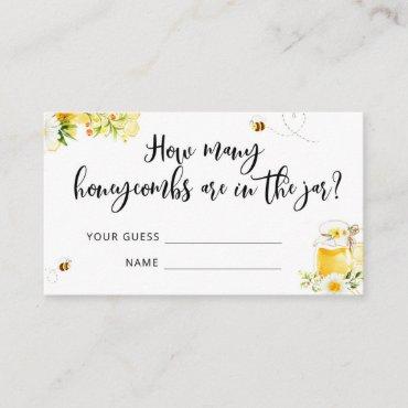 How many honeycombs baby shower game card