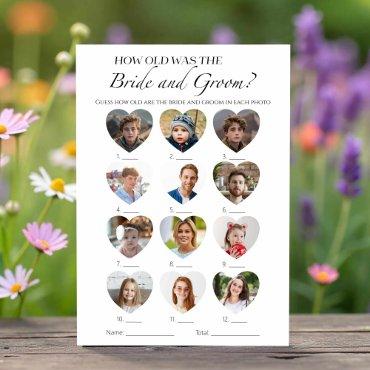 How Old Bride And Groom Bridal Shower Game Card