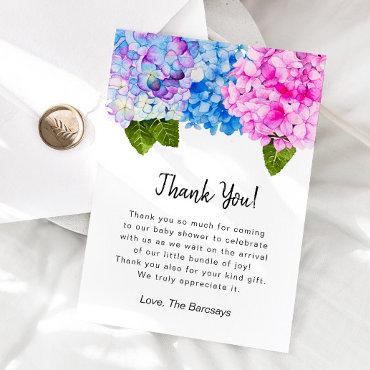 Hydrangea Baby Shower  Thank You Card