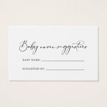 Idyllic Calligraphy Baby Name Suggestions Card