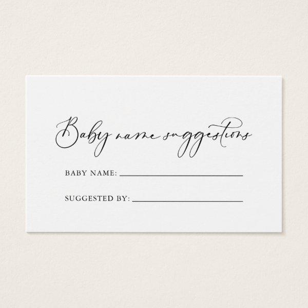 Idyllic Calligraphy Baby Name Suggestions Card