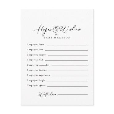 Idyllic Stylish Baby Shower Hopes & Wishes Card