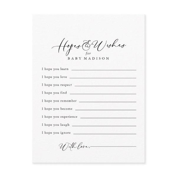 Idyllic Stylish Baby Shower Hopes & Wishes Card