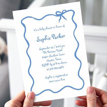Illustrated French Bow White and Blue