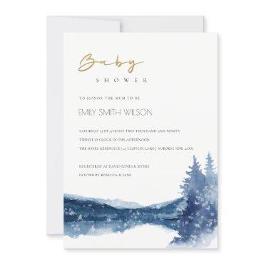 INDIGO BLUE MOUNTAIN LAKE BABY SHOWER INVITE