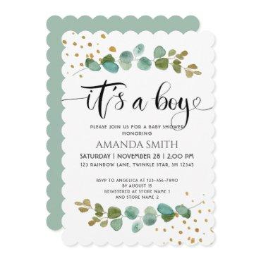 It’s a Boy Elegant Boy Eucalyptus Baby Shower