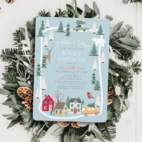 It Takes A Village Holiday Town Blue
