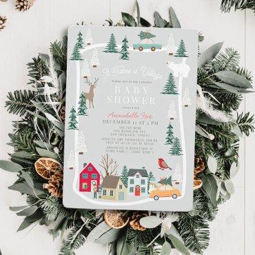 It Takes A Village Holiday Town Gray