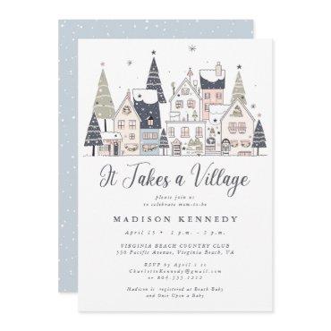 It Takes a Village Snowy Whimsical Baby Shower