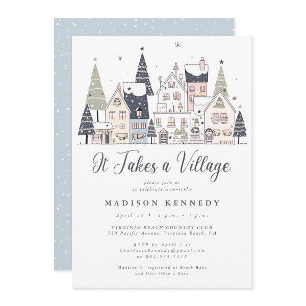 It Takes a Village Snowy Whimsical Baby Shower