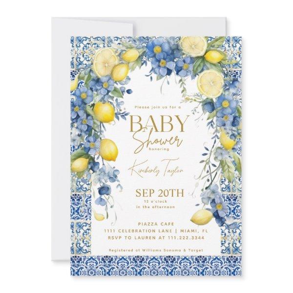 Italian Lemon Blue Tiles Italy