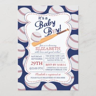 It's a Baby Boy Baseball Baby Shower Invitation
