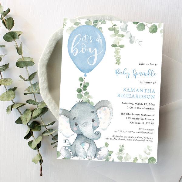 It's a boy baby sprinkle cute elephant balloon