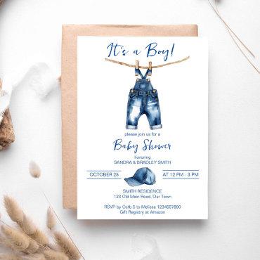 It's a boy blue jeans baby shower template