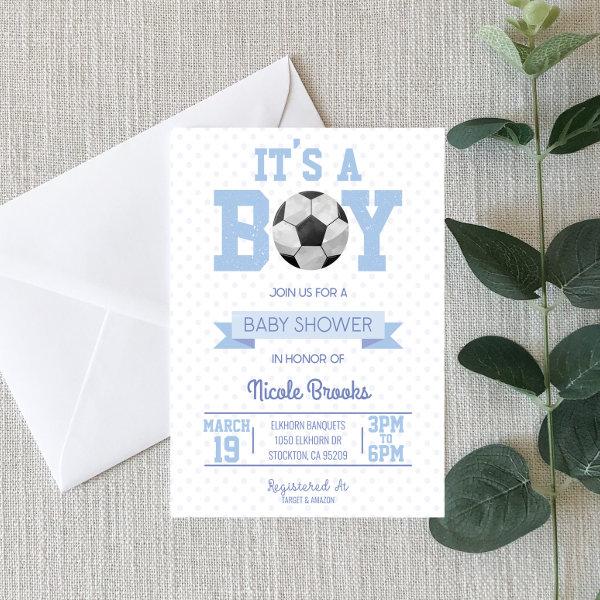 It's A Boy! Blue Soccer Ball