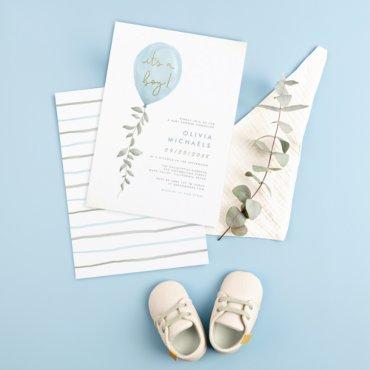 Its A Boy Eucalyptus Greenery Balloon