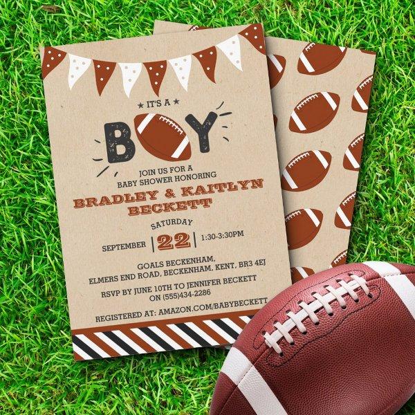 It's A Boy! Football Themed Co-ed