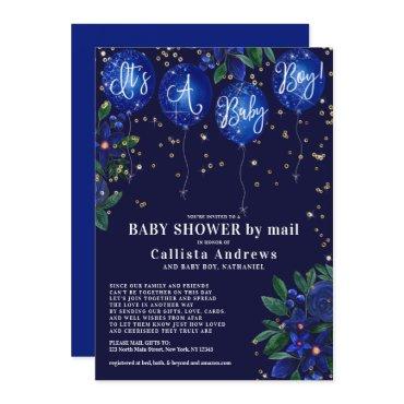 It's a Boy Glitter Balloons Floral