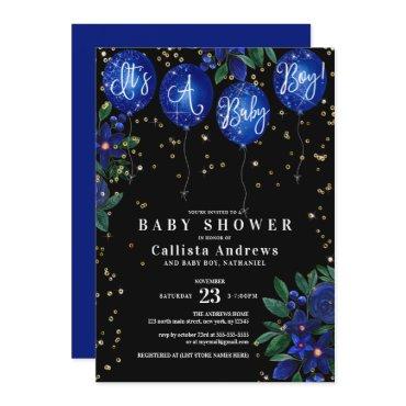 It's a Boy Glitter Balloons Floral