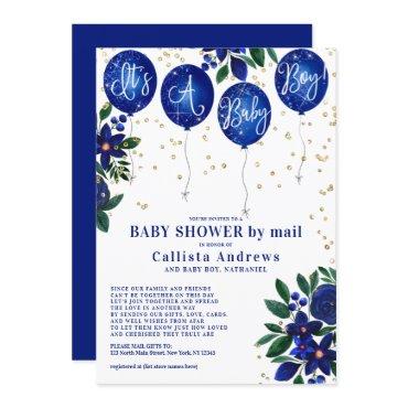 It's a Boy Glitter Balloons Floral