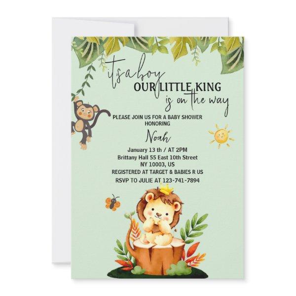 it's a boy little king lion jungle baby shower