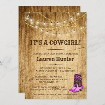 It's a Cowgirl! Country Baby Shower Invitation