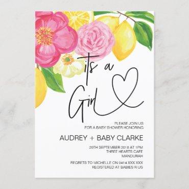 Its a Girl Baby Shower Party Summer Baby Bash Invitation