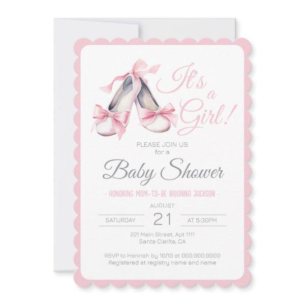 It's A Girl Blush Pink Ballerina