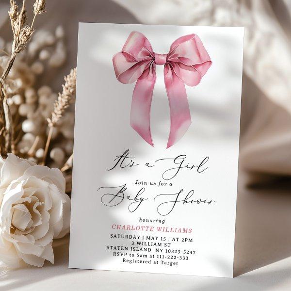 Its a girl  Blush pink Bow